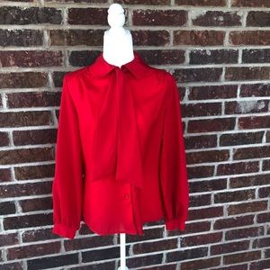 Vintage Lady Arrow Red Secretary Top Sz 12 Small